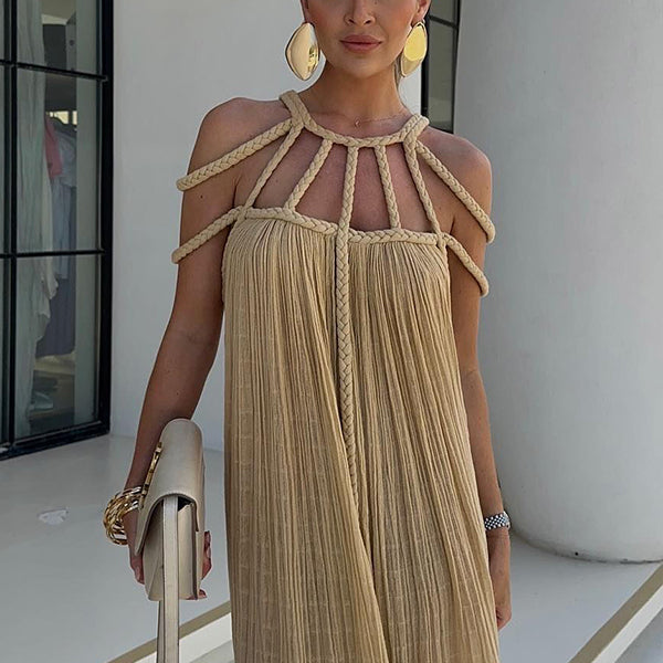 Damen-Maxikleid aus Leinenmischung (Cover-Up)
