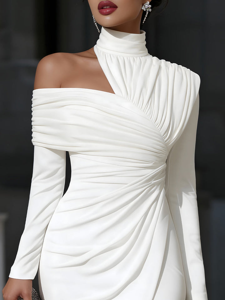 Asymmetrisches, drapiertes Abendkleid mit einer Schulter für Damen