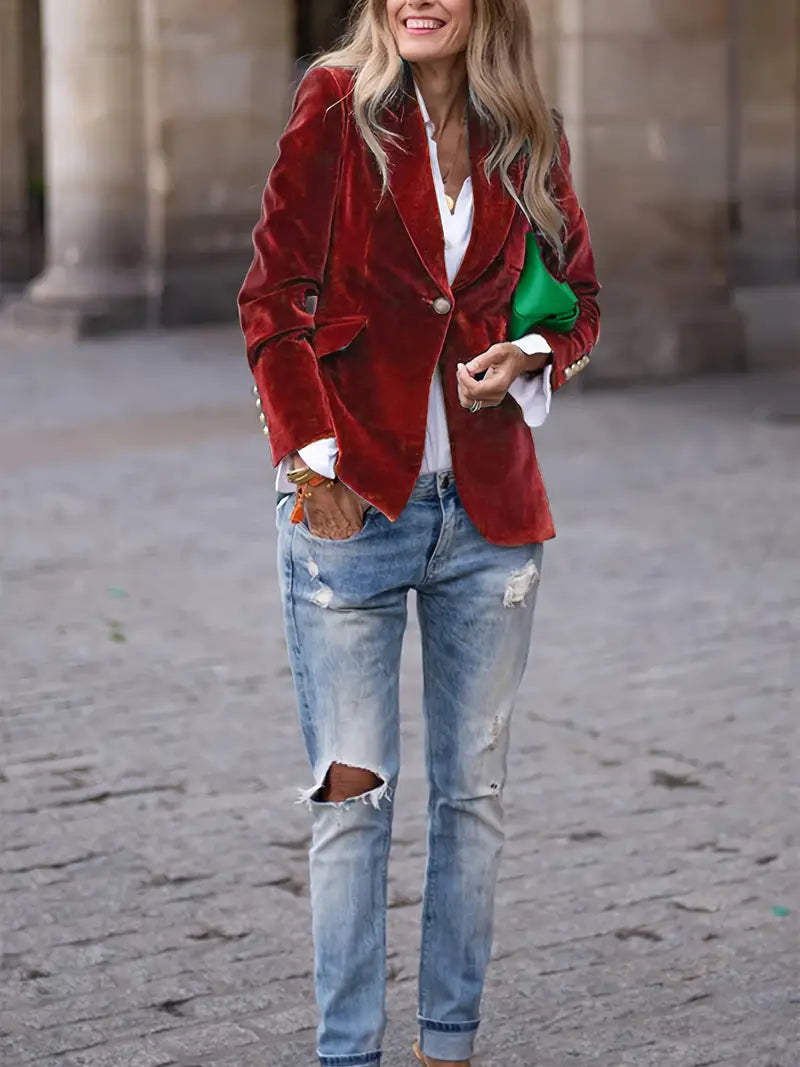 Eleganter Blazer Damen tailliert einreihig
