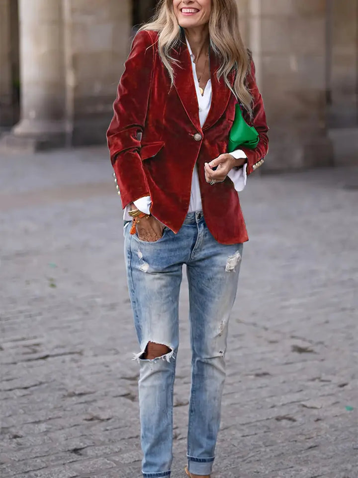 Eleganter Blazer Damen tailliert einreihig