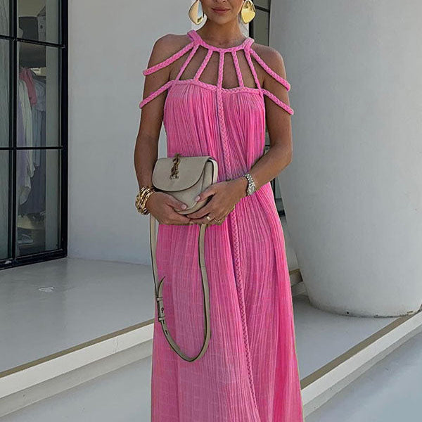 Damen-Maxikleid aus Leinenmischung (Cover-Up)