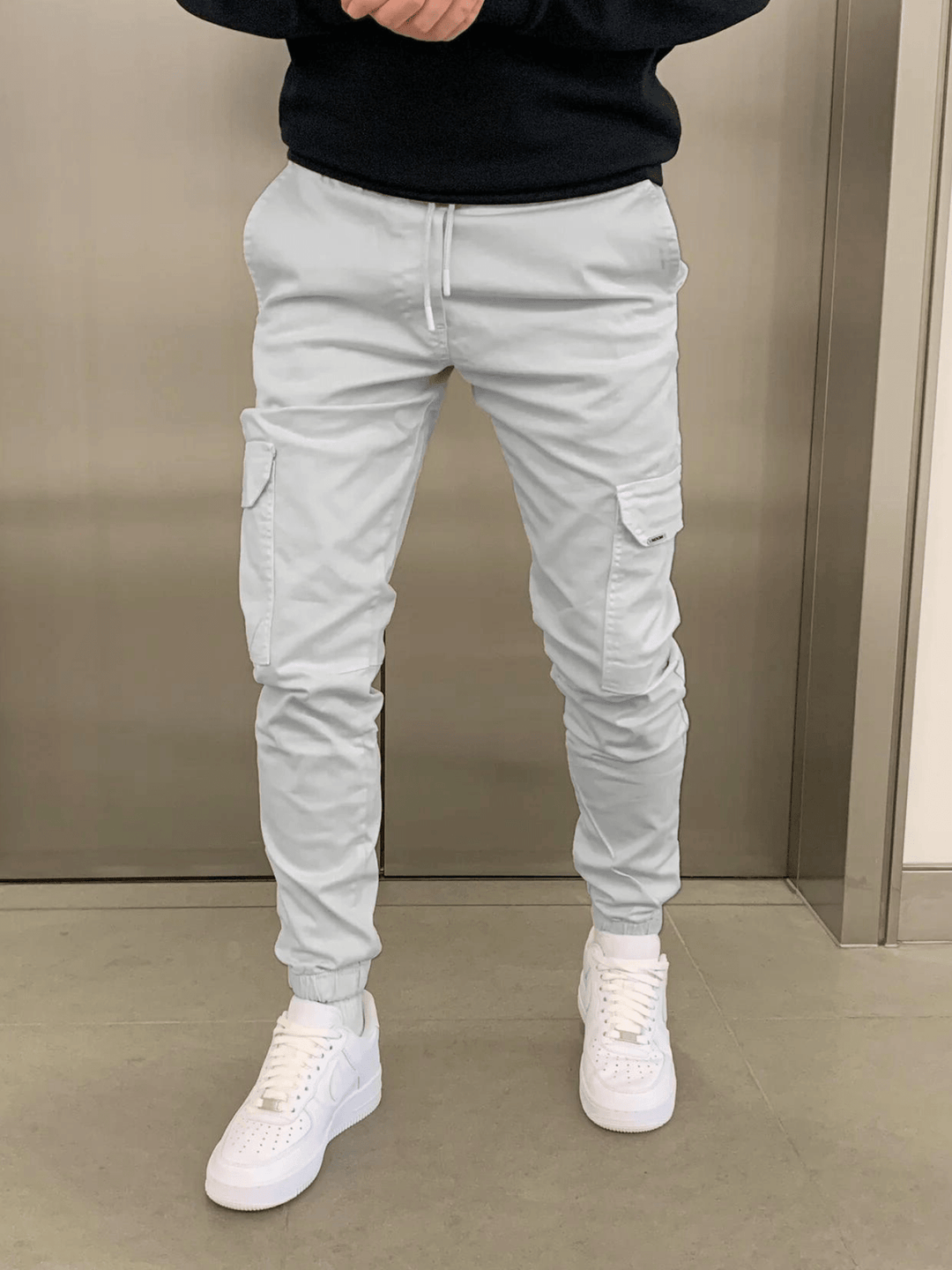 Cargohose Herren | Arbeitshosen Jogger Stil Mit Bündchen