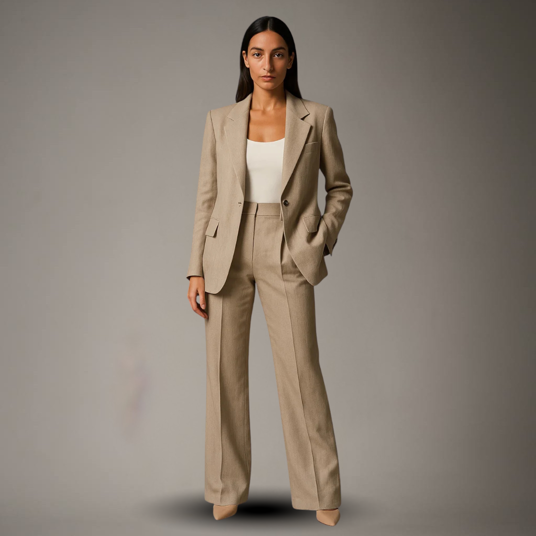 Hosenanzug Damen Zweiteilig Blazer Hose