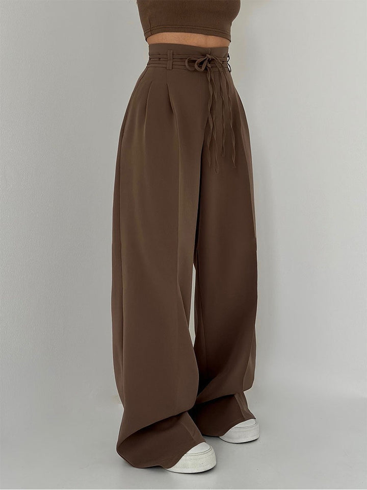 Damenhose hochtailliert mit weite Bein