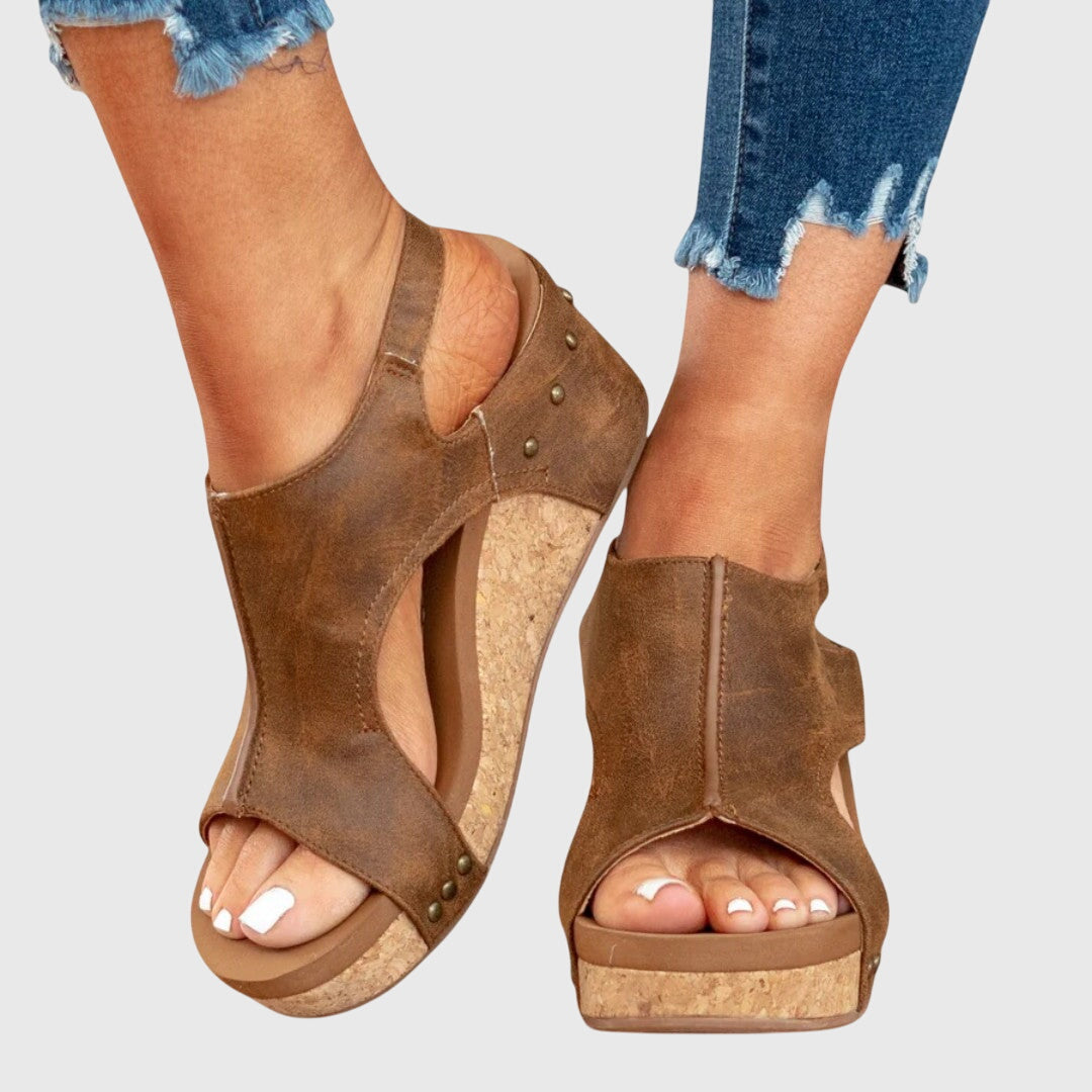 Orthopädische Keilsandalen für Damen | Schnalle