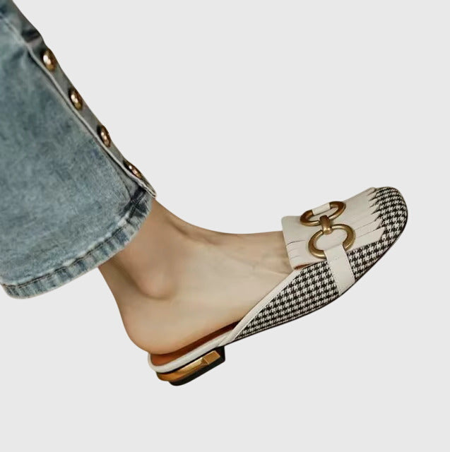 Pauline | Damen Slip-On Sandalen mit Schnallendesign
