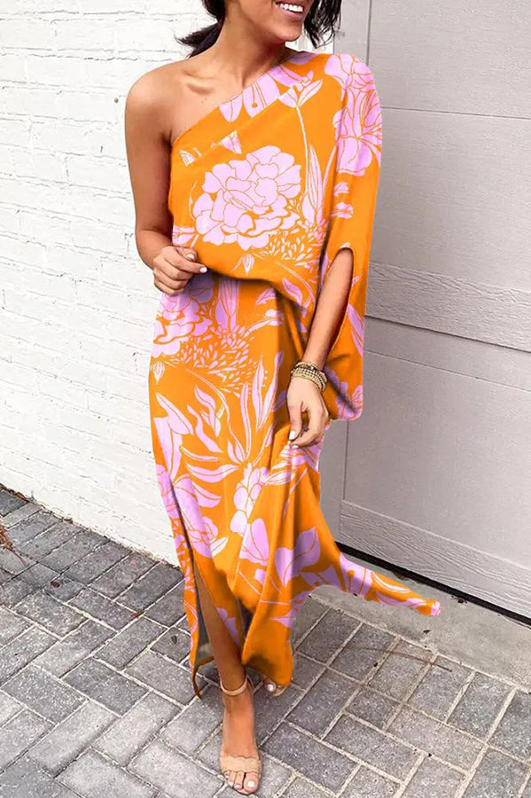Nadine – Women One Shoulder Split Hem Maxi Dress - Image 7