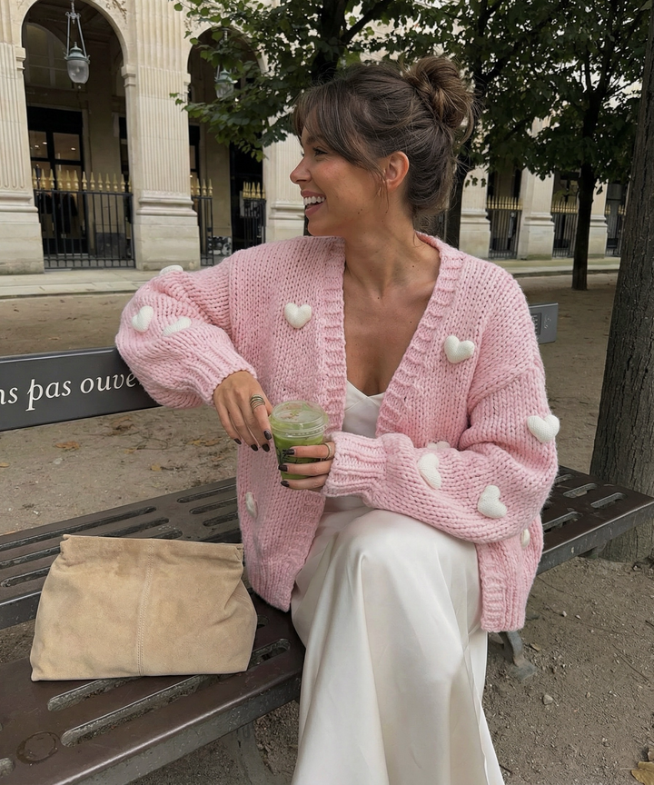Strickjacke Nalia Herz Rosa
