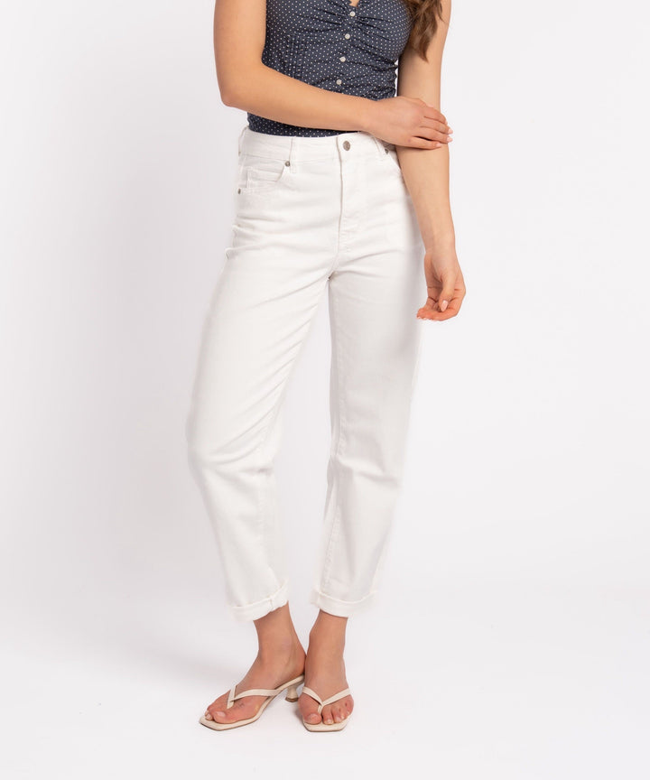 Stretch Mom Jeans Leava Weiß