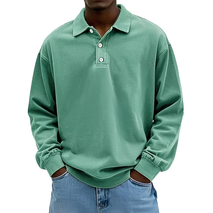 Lothaire - Vintage Langarm-Polo für Herren
