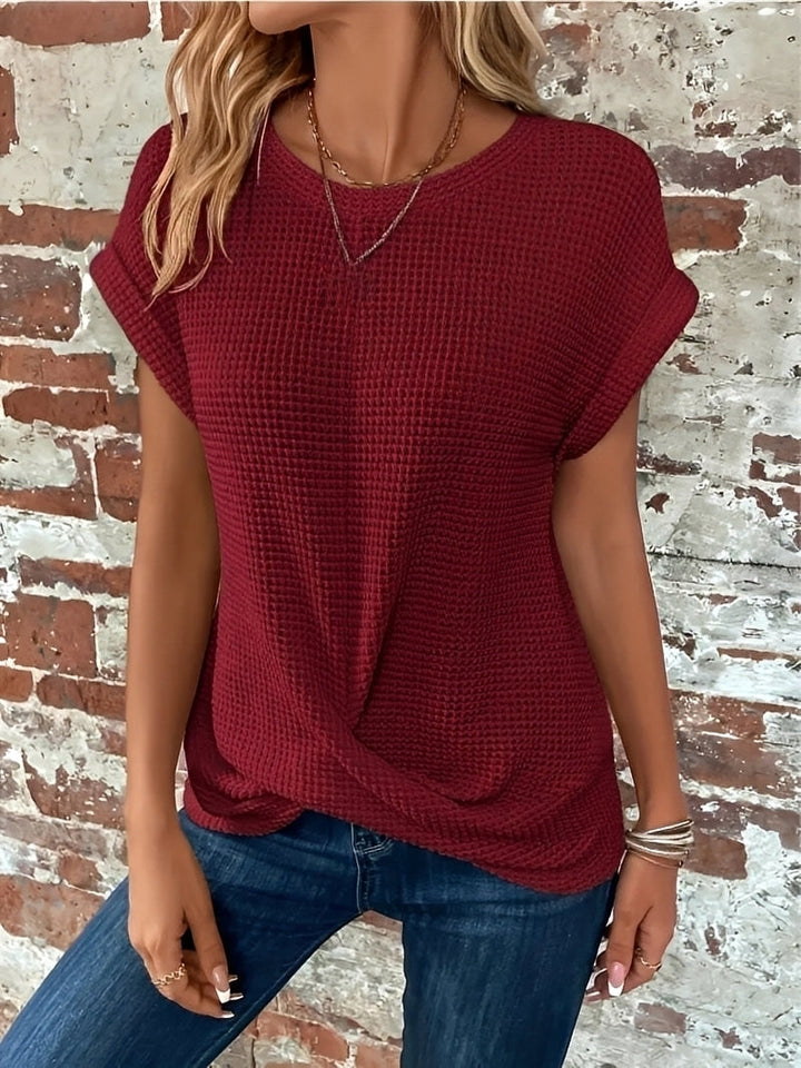 Annie - Stilvolles kurzärmeliges Waffelshirt für Damen