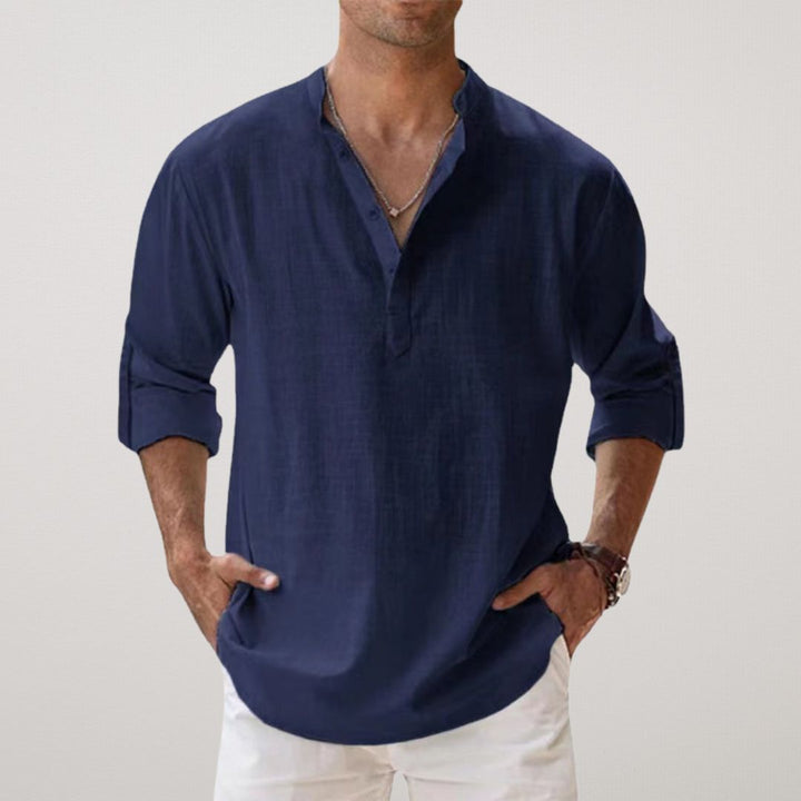 Lukas – Men's Relaxed Classic Long Sleeve Button Shirt - Image 4