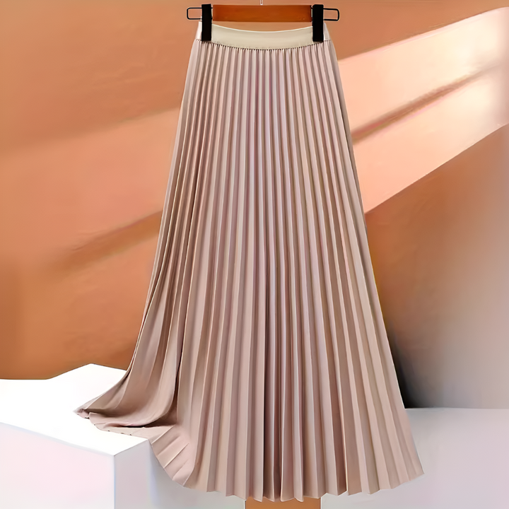 Inez – Hochtaillierter, plissierter Midirock