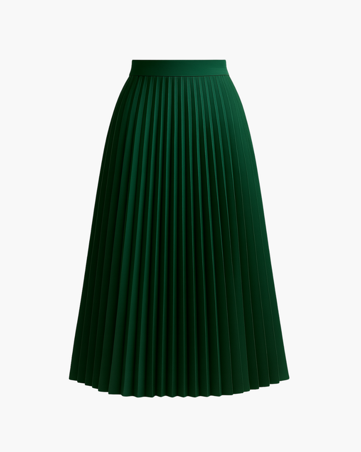 Falten Midi Plisseerock mit hoher Taille