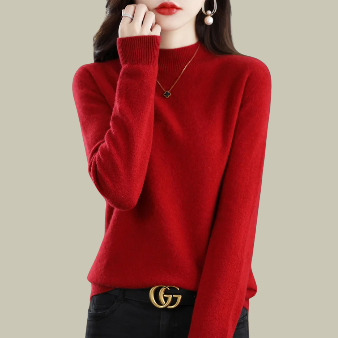 Monika | Damen Rollkragenpullover aus Merinowolle für den Winter