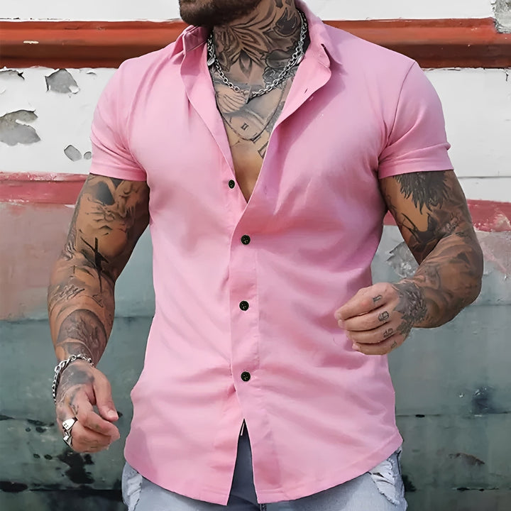 Mark - Casual, figurbetontes Herren-Kurzarmhemd
