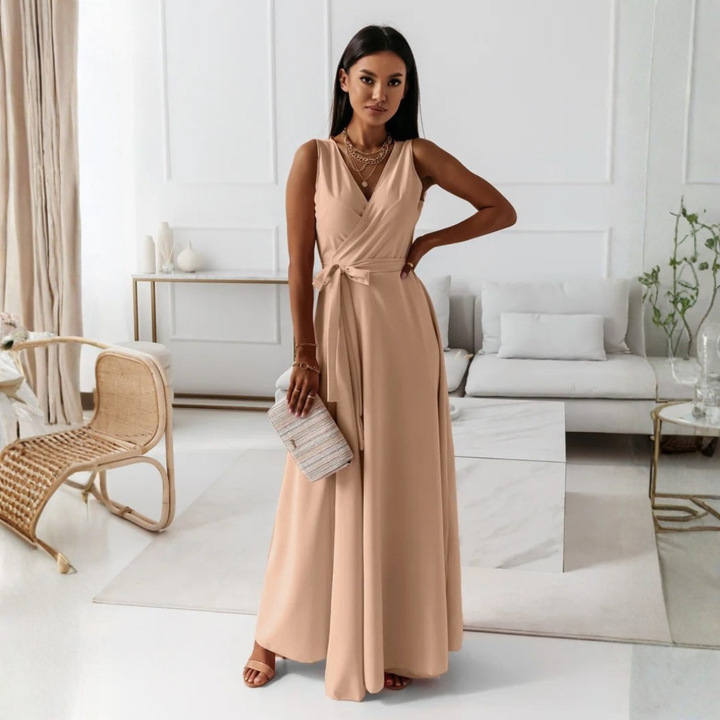 Viviane | Damen Hochzeitsgast Elegantes Wickel Maxikleid