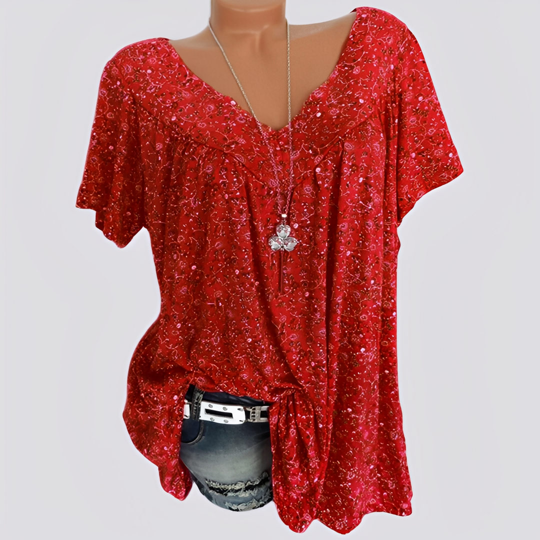 Claudia - Stilvolle, locker sitzende Bluse mit Blumenmuster für Damen