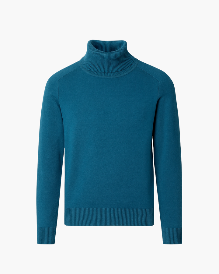 Feinstrick Rollkragenpullover mit Rippkragen