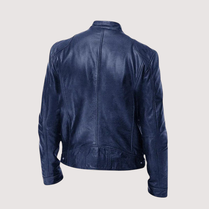 Herren-Lederjacke mit Stehkragen