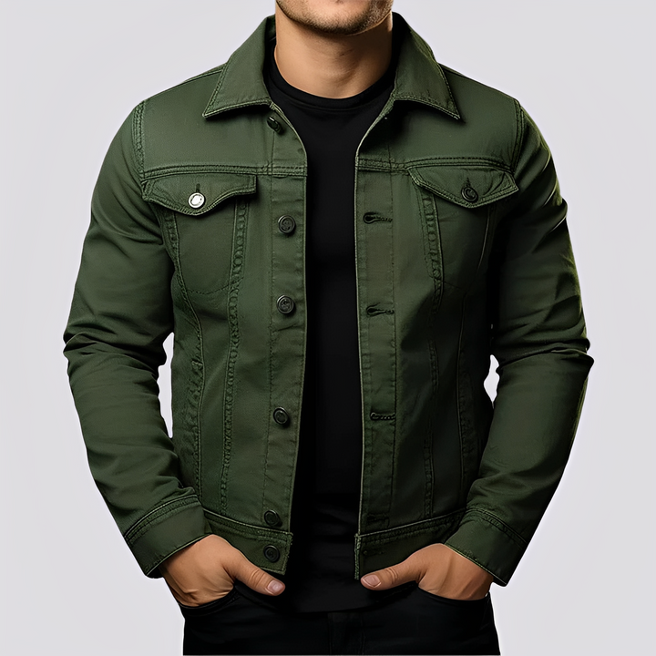 Maxwell - Vintage-Herren-Jeansjacke aus strapazierfähigem Denim