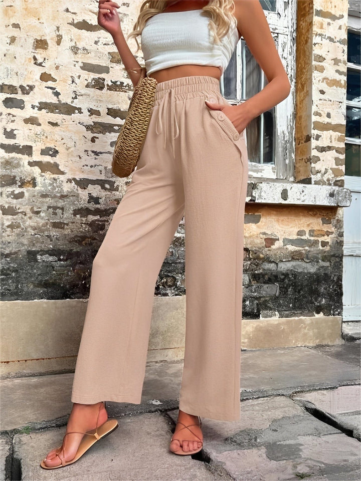Allie - Modische Damenhose mit lockerem Schnitt und hohem Bund