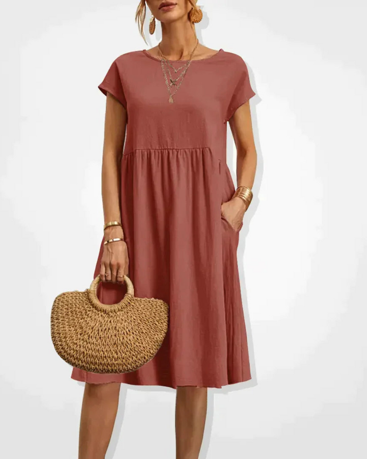 Damen Sommer Italienisches Midi Kleid