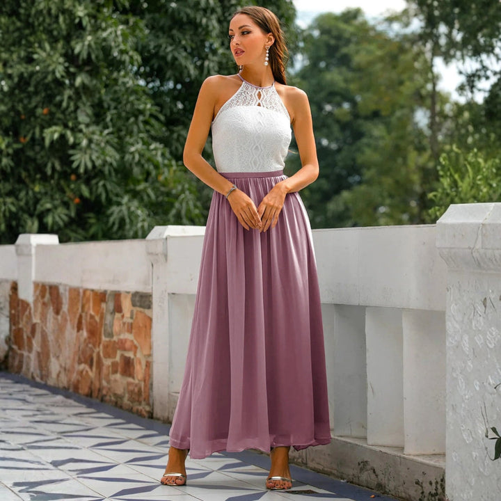 Franziska | Damen Hochzeitsgast Neckholder Maxikleid