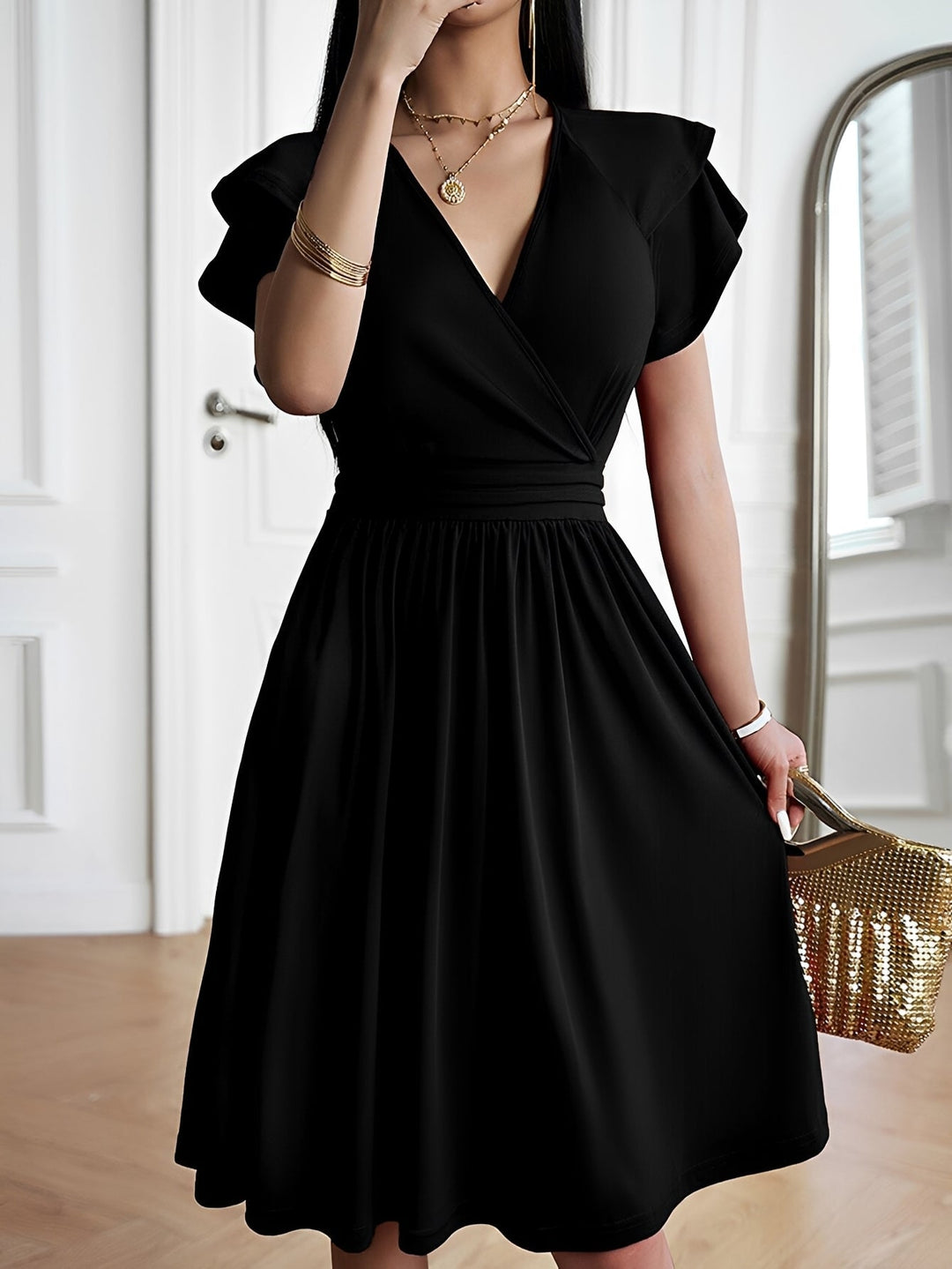 Laura - Elegantes V-Ausschnitt-Kleid für Damen
