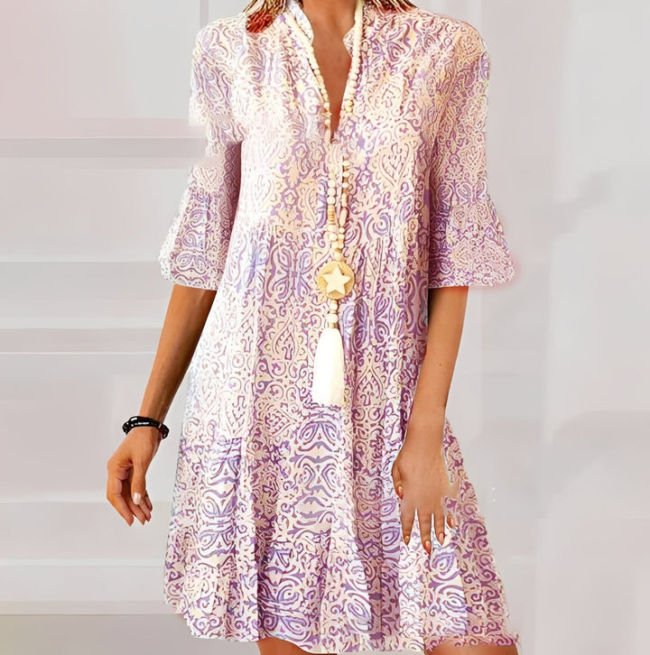 Paula - Stilvolles Minikleid mit Boho-Print für Damen