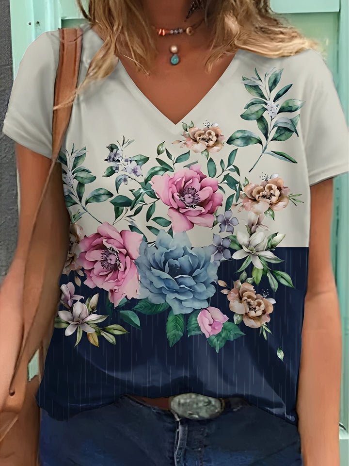 Niki - Stilvolles Damenoberteil mit Blumendesign