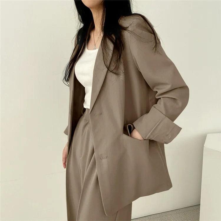 Maria | Damen Zweiteiliges Maßgeschneidertes Anzug-Set mit Langem Blazer