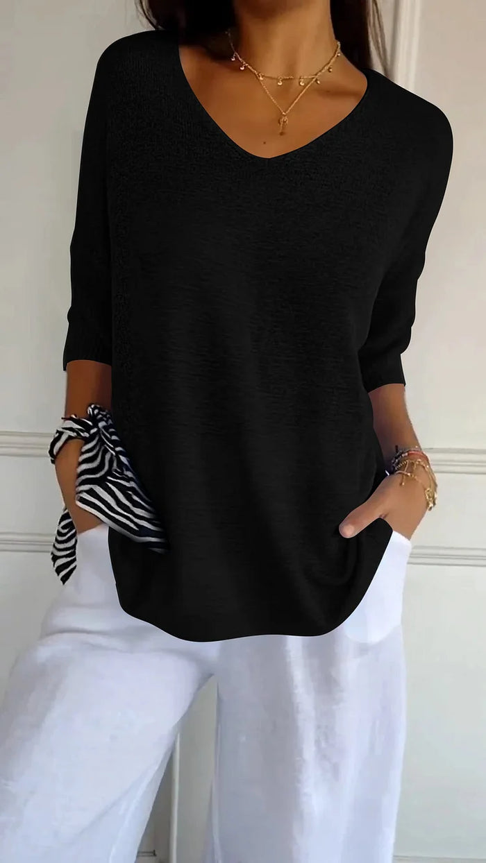 Damen Stricktop mit V-Ausschnitt