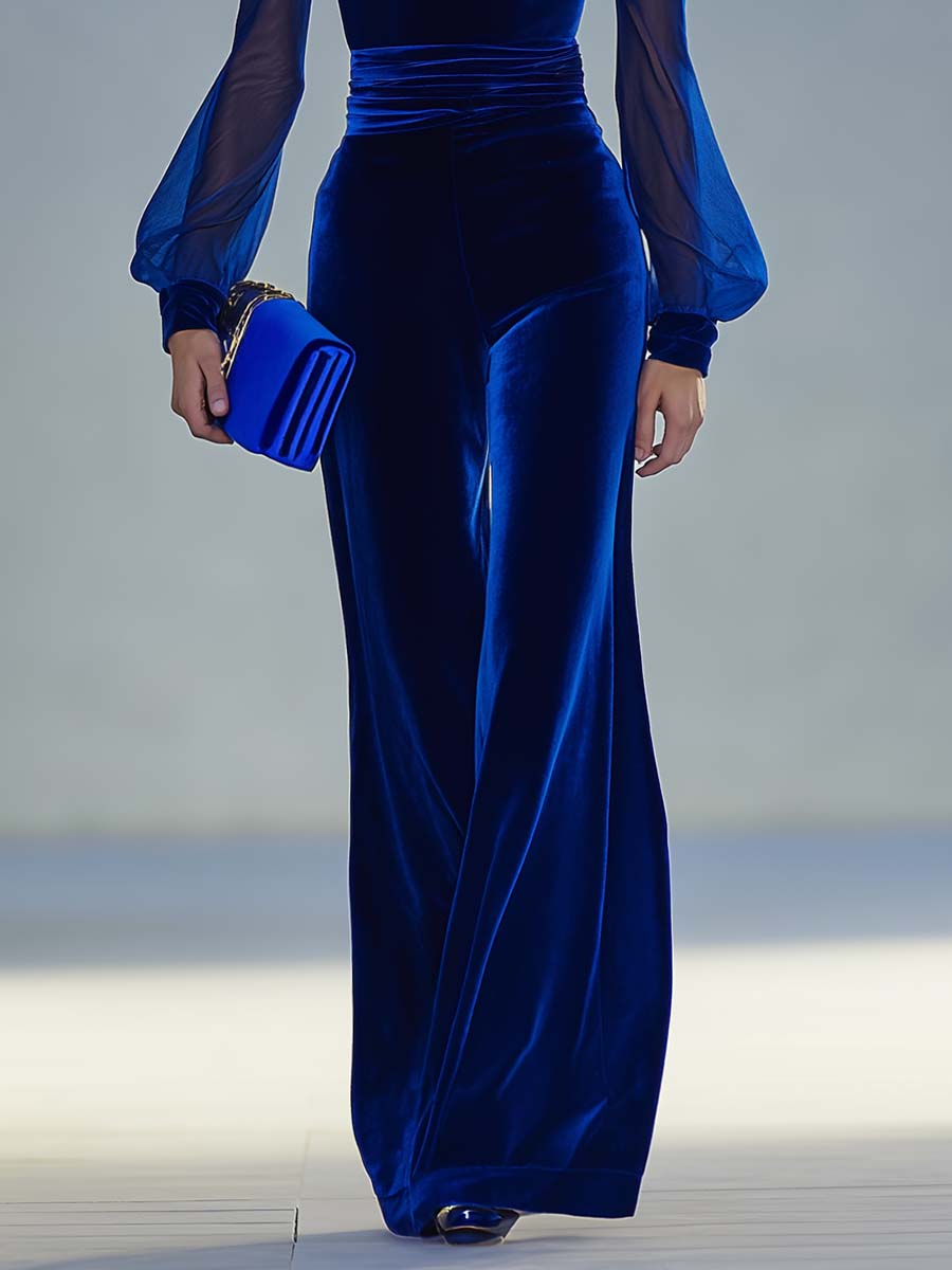 Elena – Eleganter Damen Jumpsuit mit tiefem V-Ausschnitt