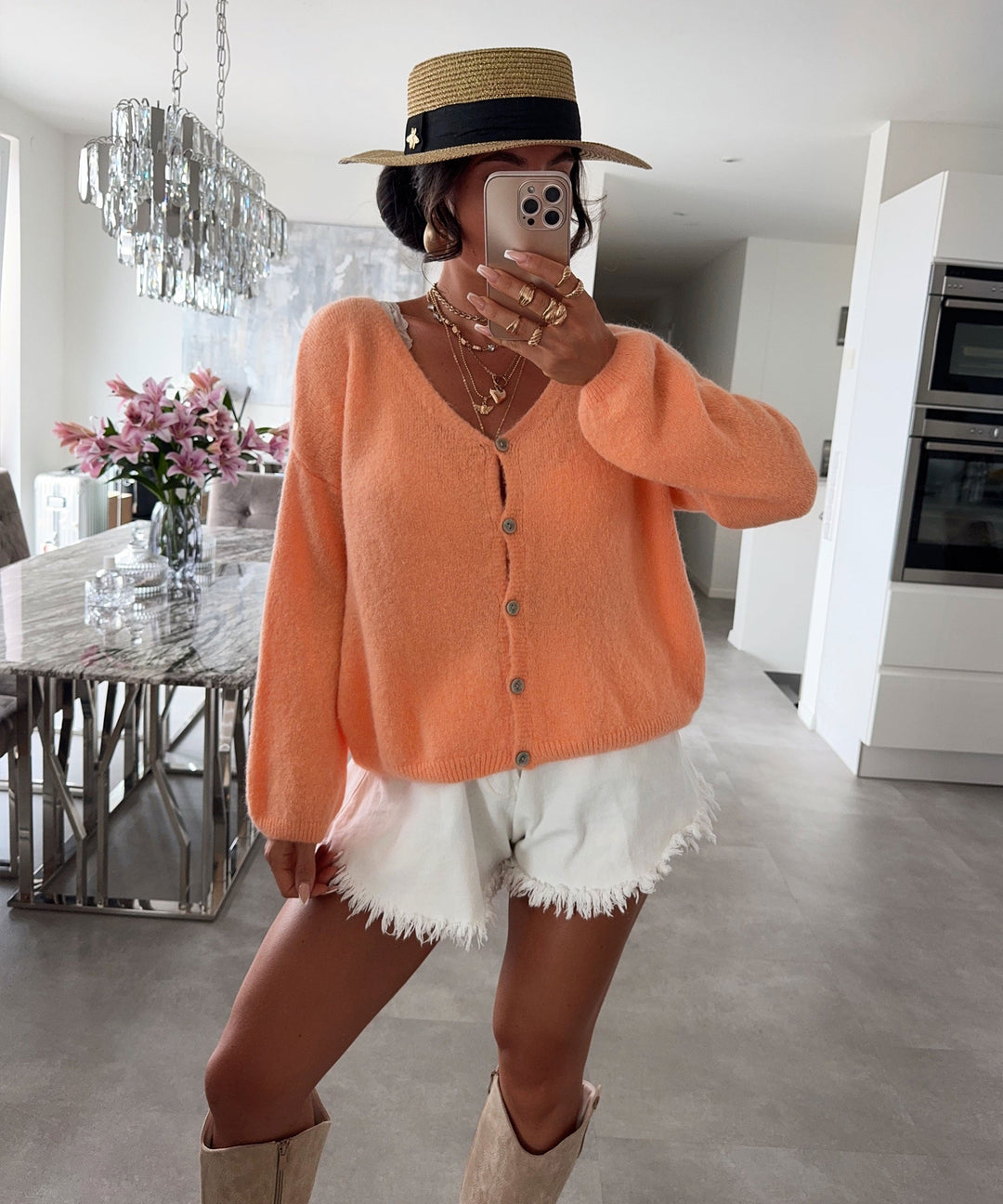 Cardigan Liz Orange