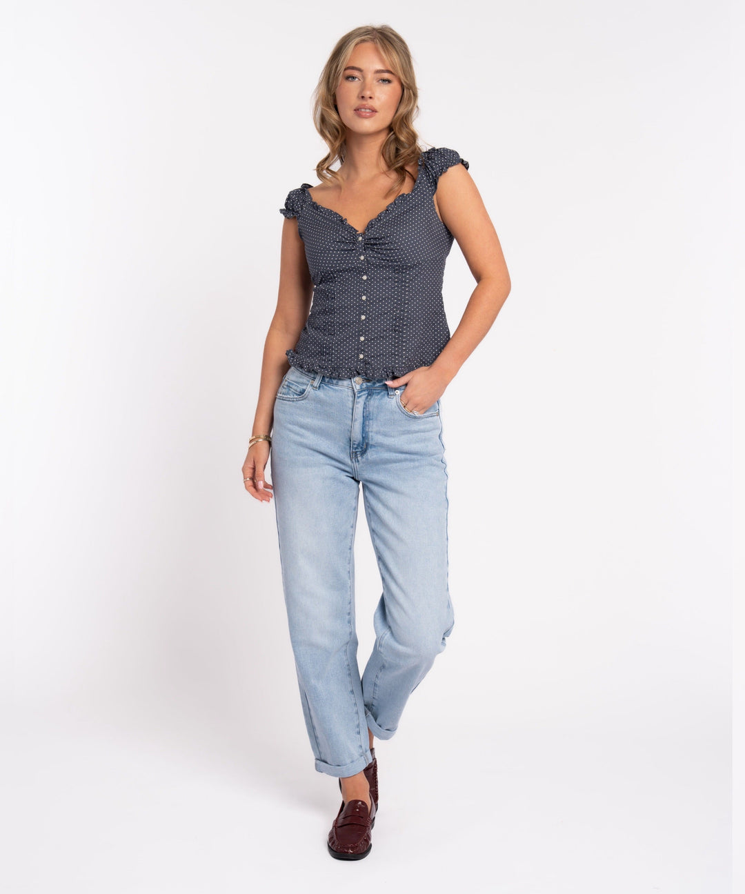 Stretch Mom Jeans Leava Blau Ladypolitan ♡