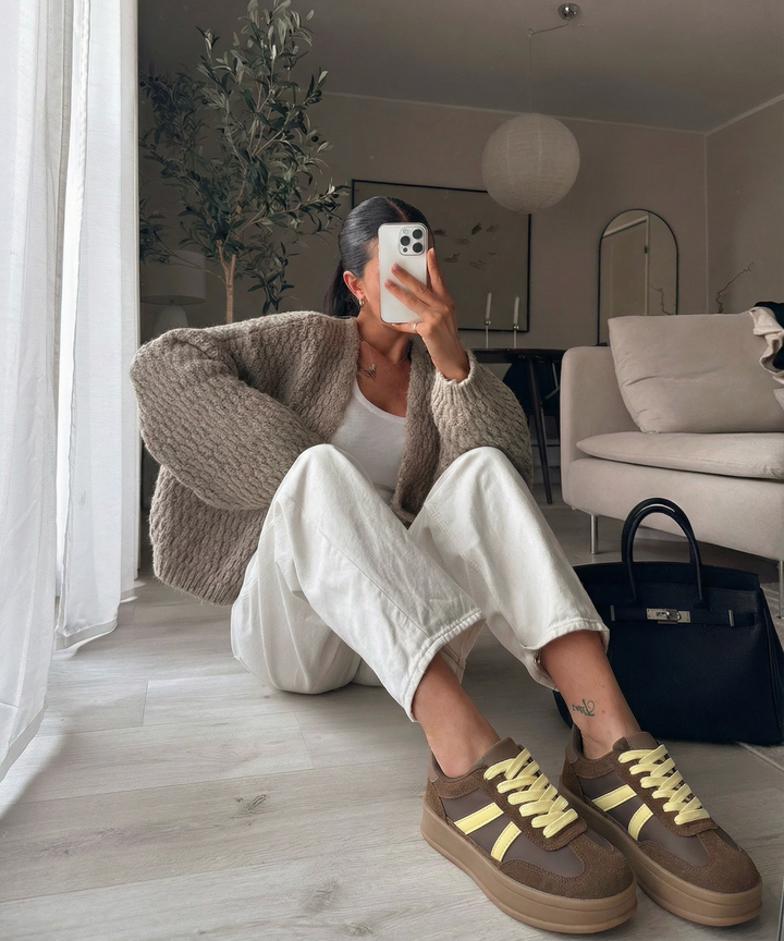 Sneaker Camille Braun Gelb Ladypolitan ♡