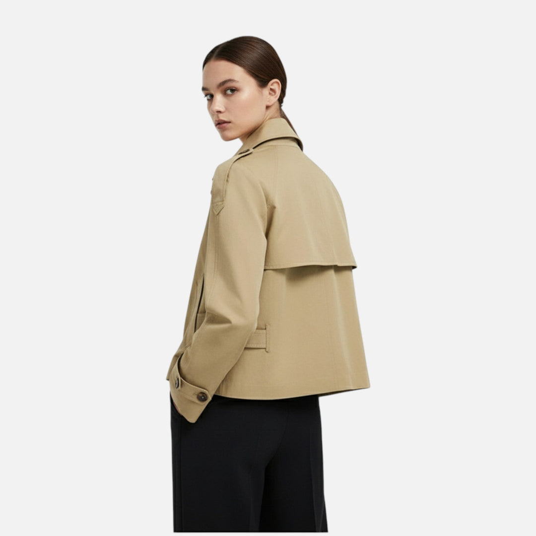 Kurzer Trenchcoat für Damen mit Gürtel