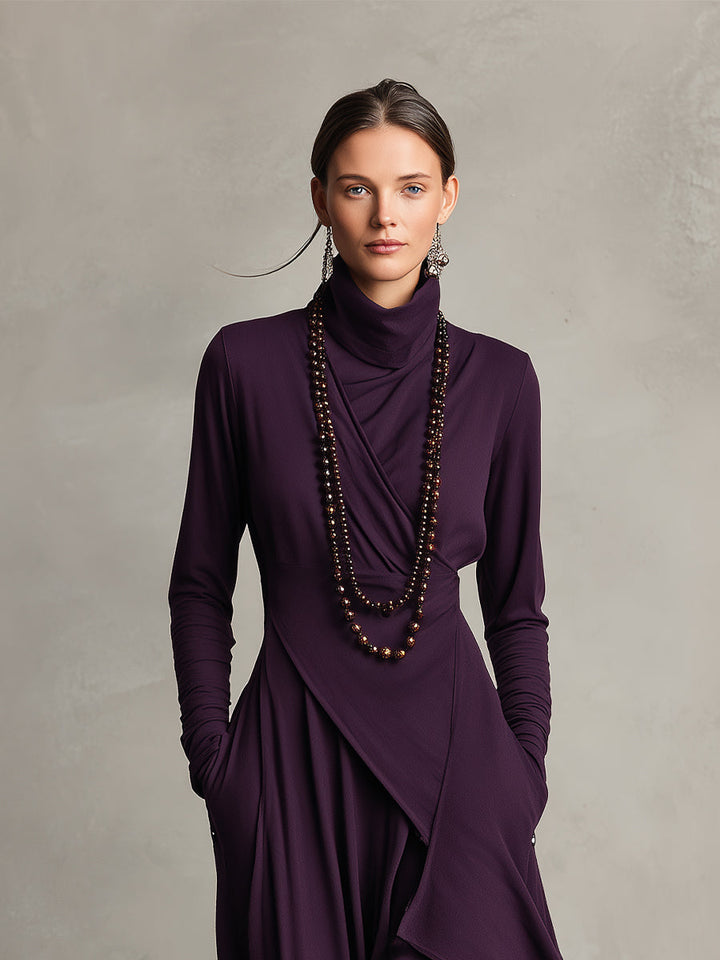 Damen-Boho-Maxikleid, asymmetrisch