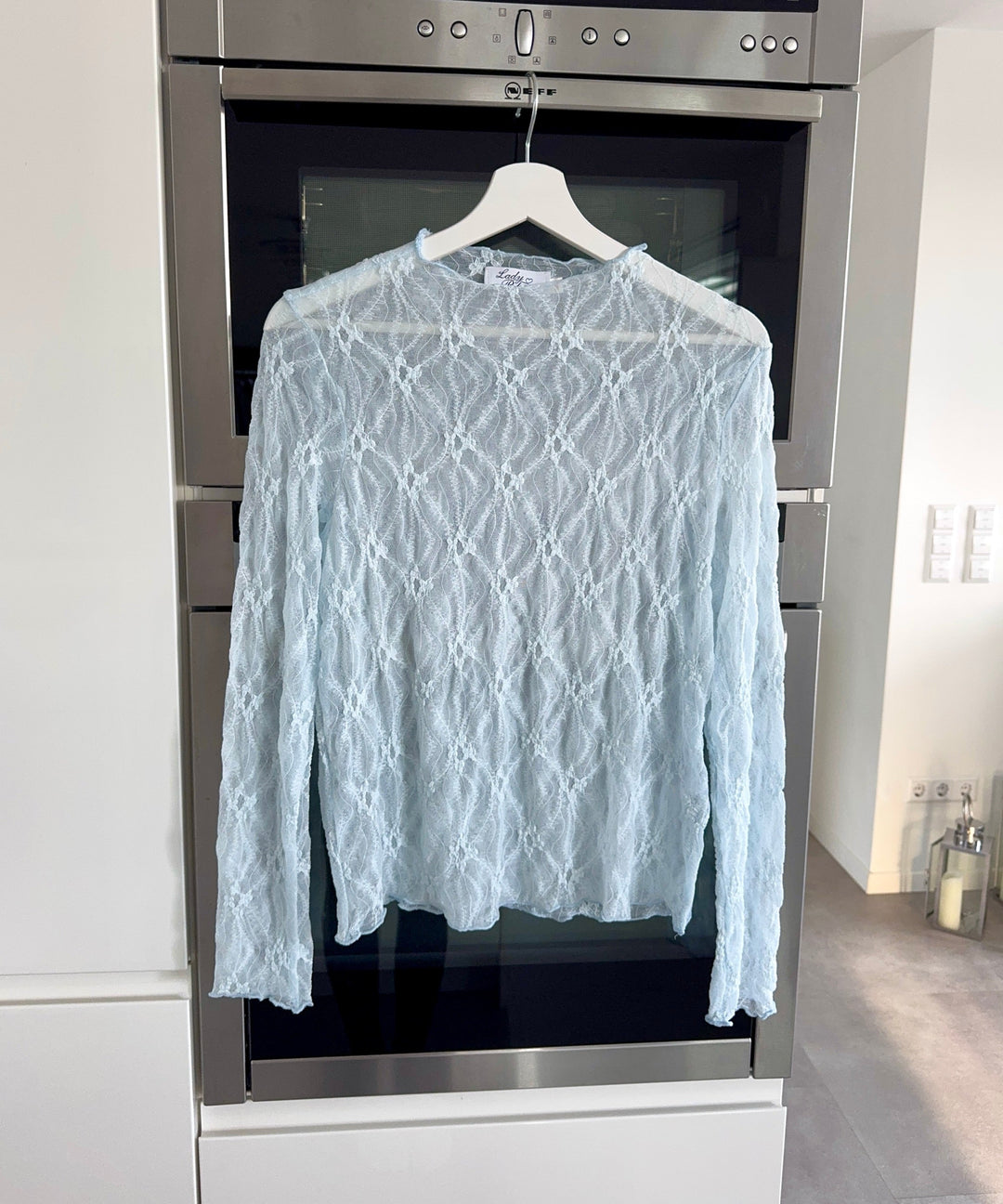 Spitzen Oberteil Zaera Hellblau Ladypolitan ♡