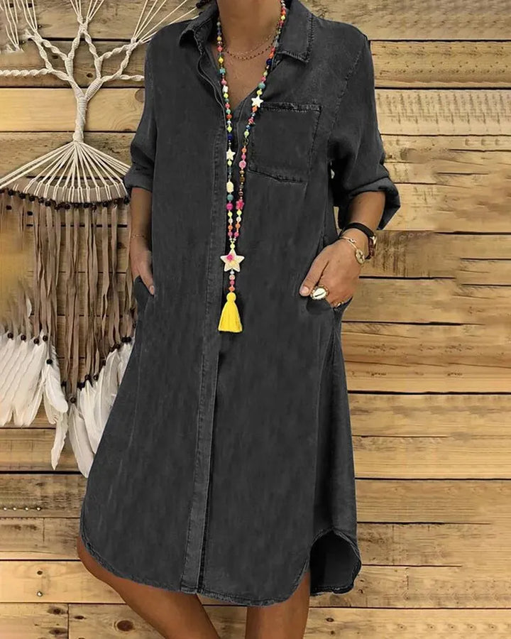 Claudia – Elegant summer Denim dress for Women - Image 3