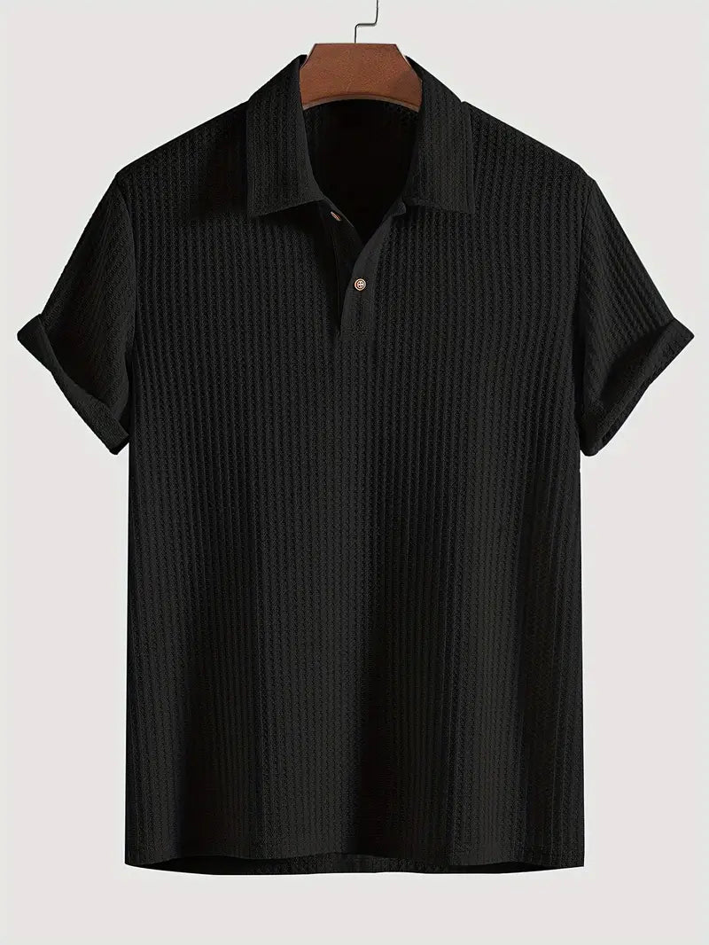 Lukas – Classic Textured Polo Shirt for Men - Image 3