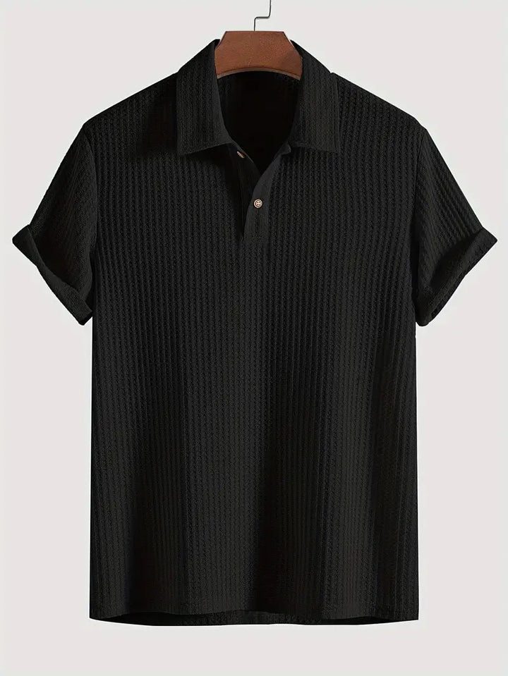 Lukas – Classic Textured Polo Shirt for Men - Image 3