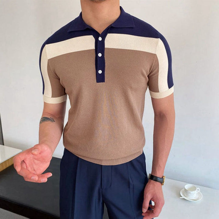 Christian | Herren Color-Block Knopf Polo-Shirt