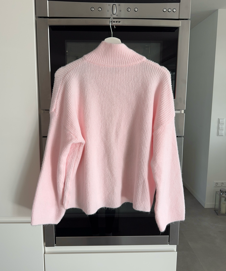 Zip Strickjacke Helena Uni Hellrosa Ladypolitan ♡