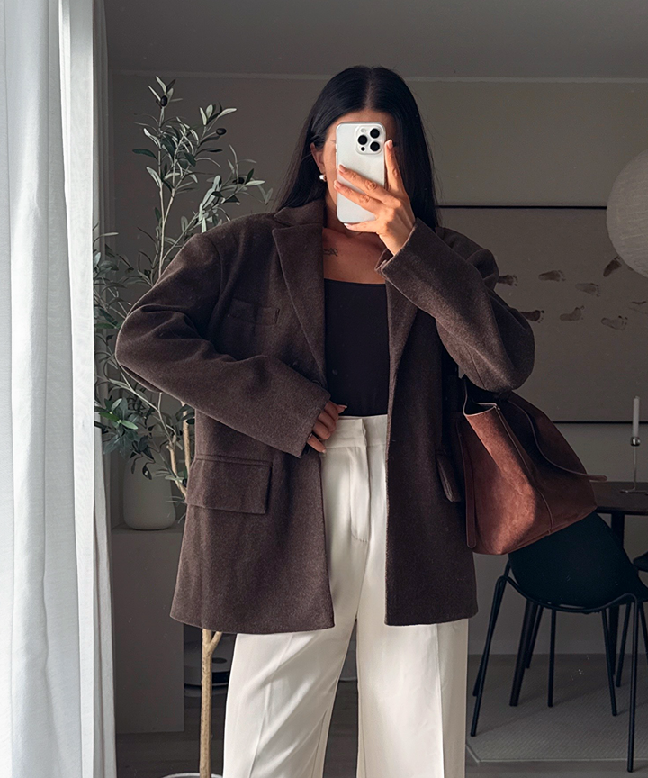 Wollfilz Look Blazer Sara Dunkelbraun Ladypolitan ♡