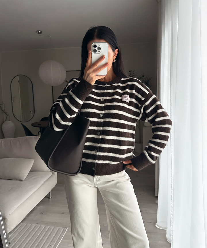 Cardigan Self Love Streifen Braun Ladypolitan ♡