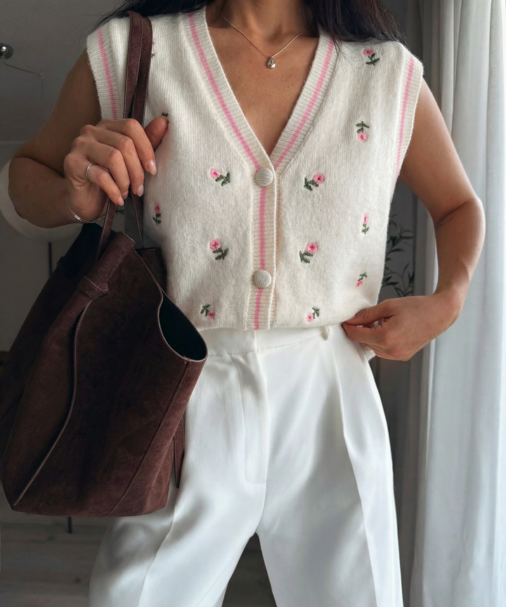 Strickweste Juliena Creme Ladypolitan ♡