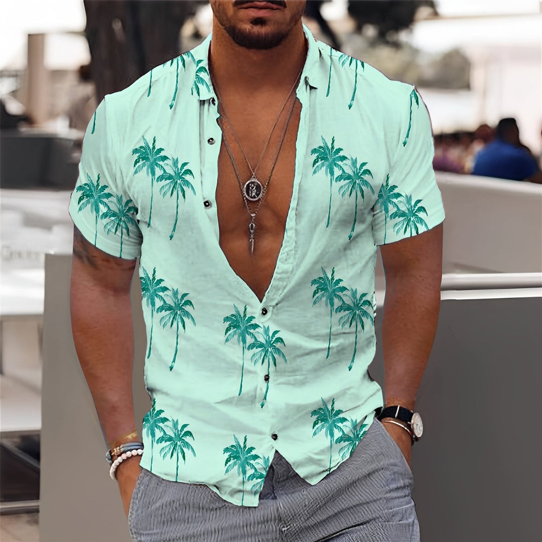 Hector - Modisches Herrenhemd mit Palmenmuster