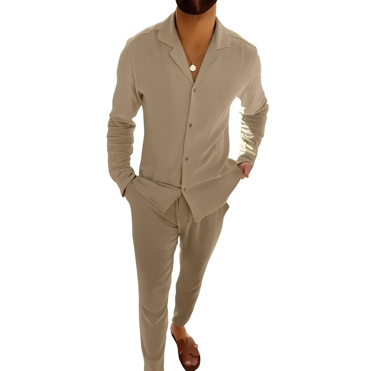 Hadrien - Herren Langarm-Polo und Hosen Set